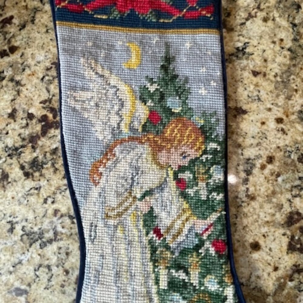 Embroidered Angel Stocking - Picture 3 of 6